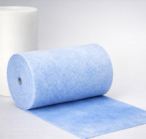 Rollo de manta filtrante HVAC G2 G3 G4 blanco y azul, prefiltro de aire en rollo para sistemas de ventilación y climatización